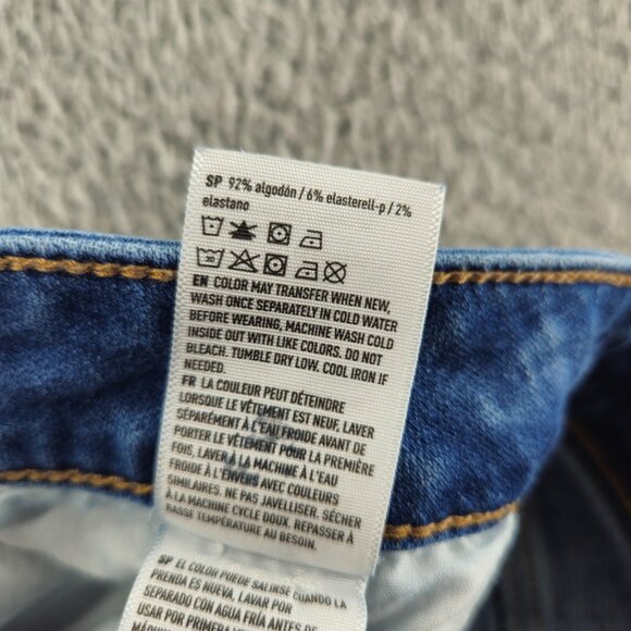 American Eagle Jeans Womens 6 Blue Hi Rise Jegging Crop Super Stretch Distressed - Picture 7 of 16